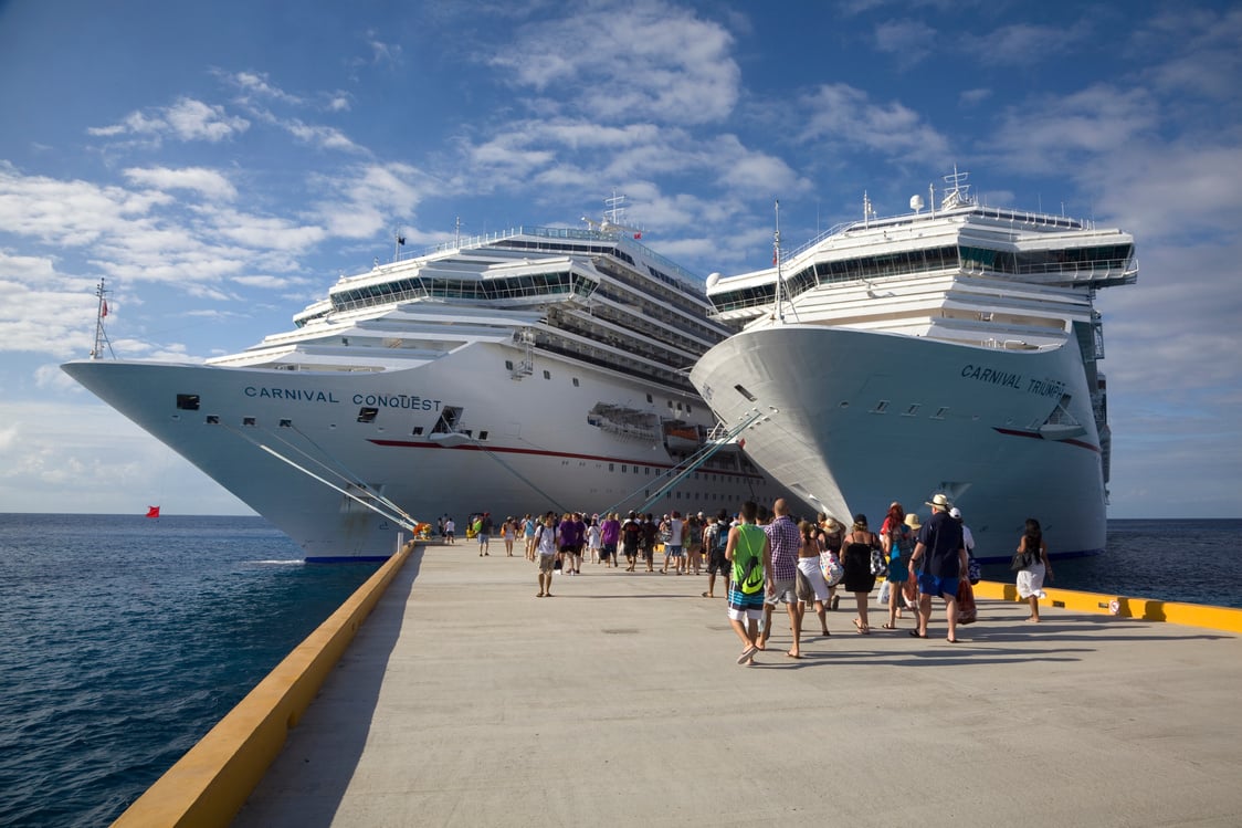 Carnival Cruise Ships leaving Cozumel